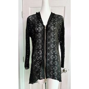 GUC - Becca Black Just A Peak Hooded Swimsuit Cover Up BLACK - Size M/L